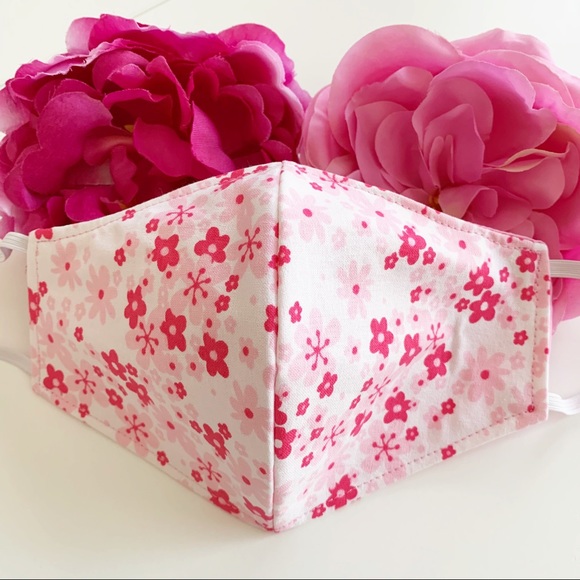 3 for $25 Triple Layer Handmade Face Mask floral - Picture 2 of 4